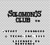 Solomon's Club (USA) Title Screen